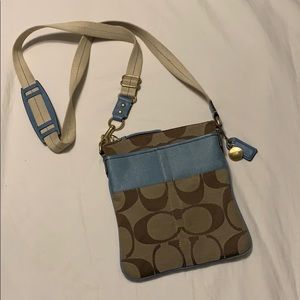 💯% Authentic Coach- brown and Light blue bag
